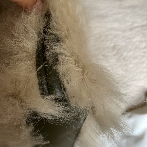 Tan nude beige fur clutch with army green leather by 3.1 Phillip lim - Picture 9 of 10